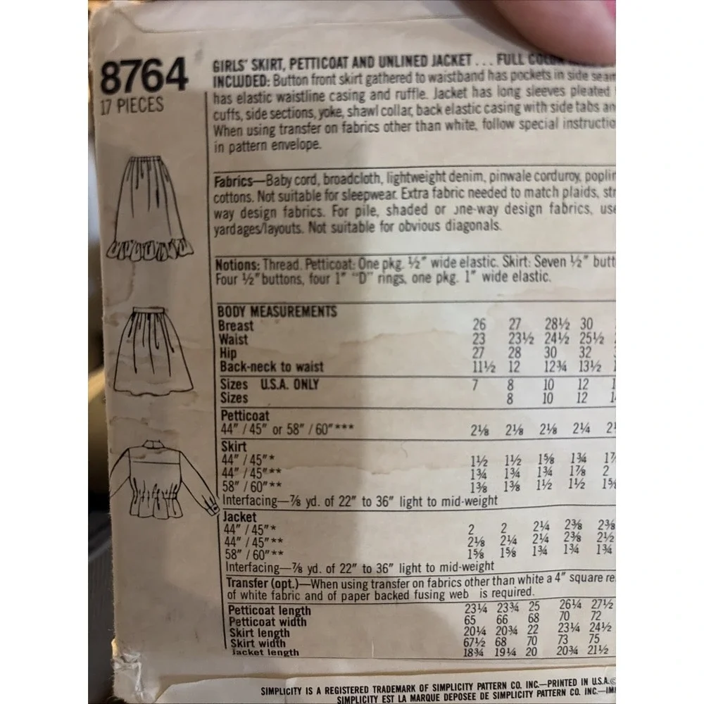 Vintage 1988 Simplicity Adventure Sewing Pattern 8764 Size 8 Uncut Safari Club